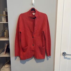 J. Crew Red Blazer Soft Knit Jacket